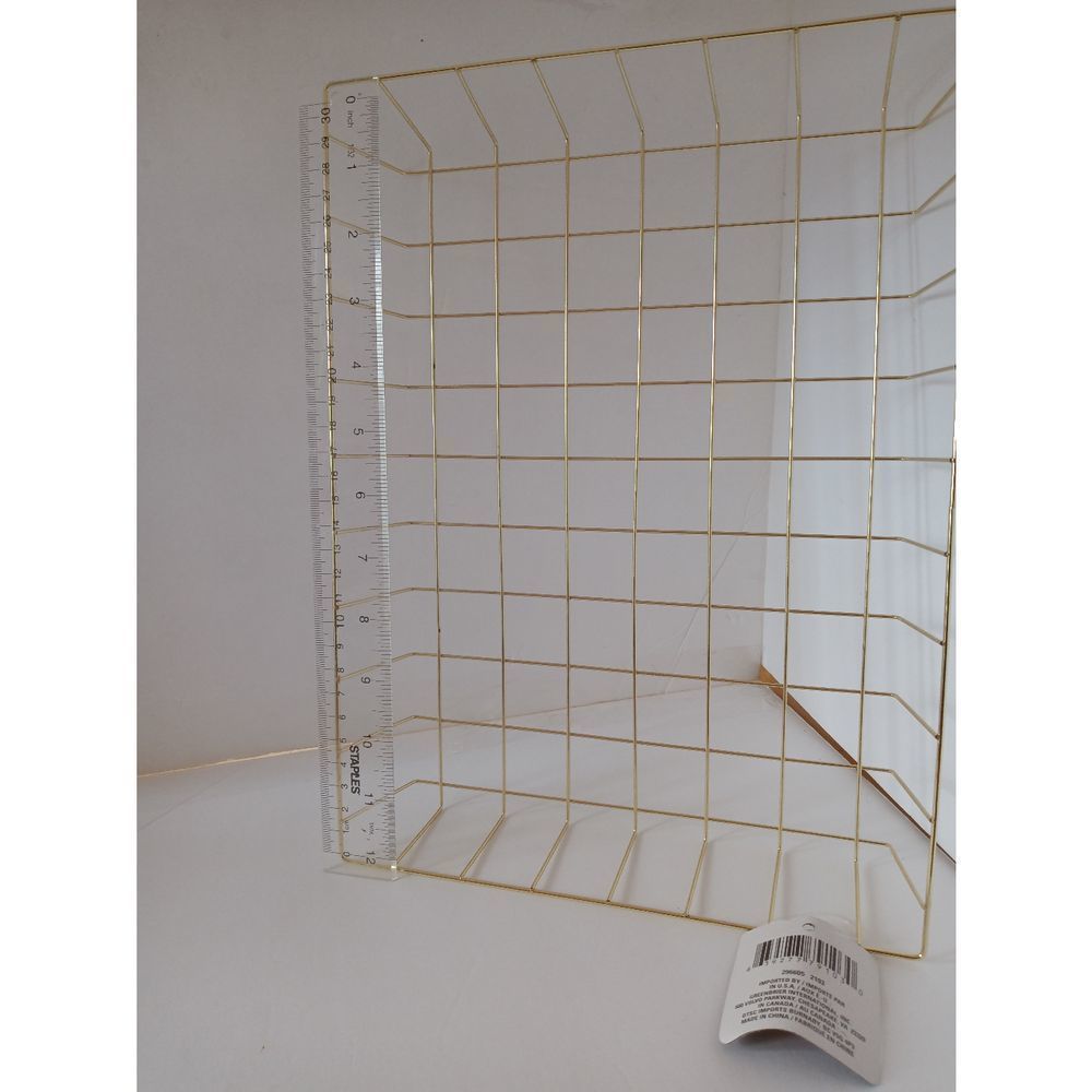 Gold Rectangular Shallow Basket - Picture 3 of 5